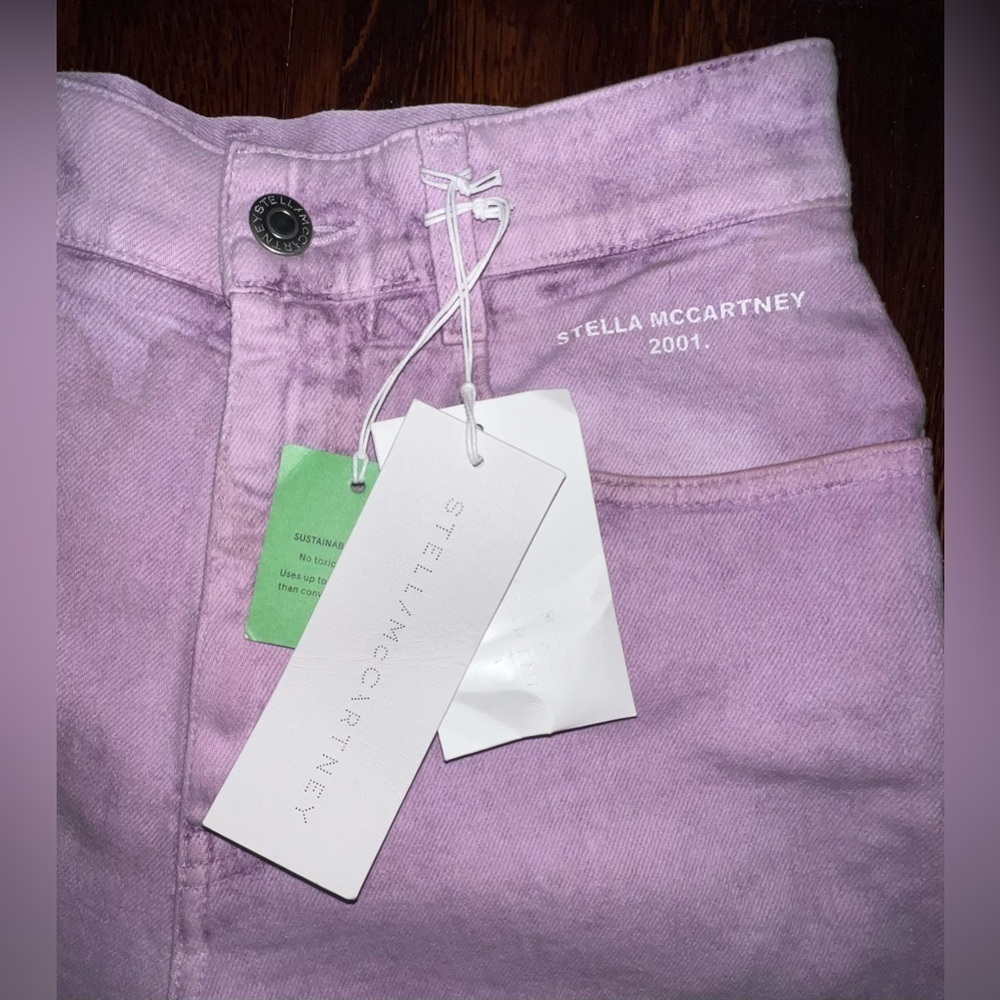 STELLA MCCARTNEY Purple Recycrom Wide Leg Jeans in Lilac Purple Size 25 - Picture 8 of 12